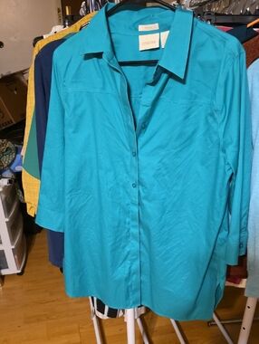 Chico's Teal Button-Front Women's Shirt